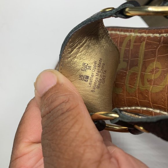 Sam Edelman Black Leather Thong Sandal Size 6 - Picture 5 of 6